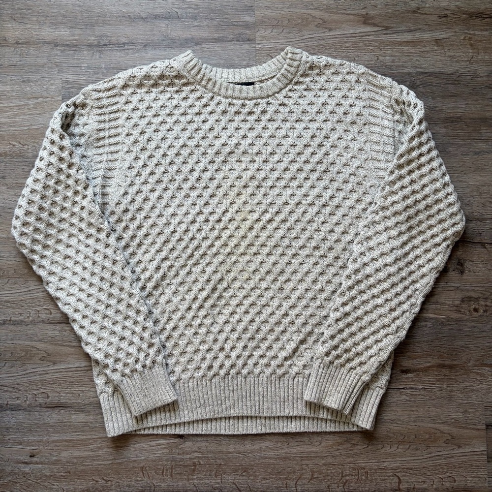FRYE Cream Textured Sweater